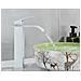 Rubinetto per lavabo da bagno, Blackswan, tipo M161, modello bianco opaco con bocca a cascata, misura 25 cm - Foto miniatura 4