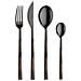 Sushi Anniversary Black&Wenge - Set 24 Posate in Acciaio Inox Nero con Guancette Effetto Legno | Servizio Completo per 6 Persone (Forchetta, Coltello, Cucchiaio e Cucchiaino) - Foto miniatura 1