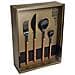 Sushi Anniversary Black&Wenge - Set 24 Posate in Acciaio Inox Nero con Guancette Effetto Legno | Servizio Completo per 6 Persone (Forchetta, Coltello, Cucchiaio e Cucchiaino) - Foto miniatura 2