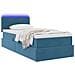 Letto con contenitore e LED Blu Scuro 90 x 200 cm Velluto - Foto miniatura 3
