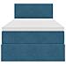 Letto con contenitore e LED Blu Scuro 90 x 200 cm Velluto - Foto miniatura 8