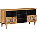Mobile TV Naturale 100 x 33 x 46 cm Legno di mango massello - Foto miniatura 1