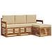 Set divani 4 pcs Naturale e Beige Legno di Acacia Massello - Foto miniatura 1
