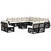 Set Divano da Giardino 14 pcs Nero e Bianco Crema polyrattan - Foto miniatura 1