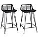 Sgabello da bar 2 pcs Nero 44 x 45 x 76 cm Rattan e acciaio - Foto miniatura 1