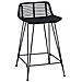 Sgabello da bar 2 pcs Nero 44 x 45 x 76 cm Rattan e acciaio - Foto miniatura 3