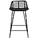 Sgabello da bar 2 pcs Nero 44 x 45 x 76 cm Rattan e acciaio - Foto miniatura 4
