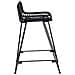 Sgabello da bar 2 pcs Nero 44 x 45 x 76 cm Rattan e acciaio - Foto miniatura 5
