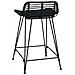 Sgabello da bar 2 pcs Nero 44 x 45 x 76 cm Rattan e acciaio - Foto miniatura 6