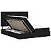Letto con Contenitore con testiera Nero 200 x 200 cm Tessuto - Foto miniatura 1