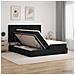 Letto con Contenitore con testiera Nero 200 x 200 cm Tessuto - Foto miniatura 2