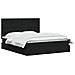 Letto con Contenitore con testiera Nero 200 x 200 cm Tessuto - Foto miniatura 3