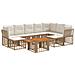 Set Divano da Giardino 10 pz Naturale e Bianco Crema polyrattan - Foto miniatura 1