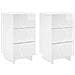 Comodino 2 pz Bianco Lucido 33,5 x 34,5 x 60 cm Legno composito - Foto miniatura 1