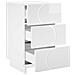 Comodino 2 pz Bianco Lucido 33,5 x 34,5 x 60 cm Legno composito - Foto miniatura 3