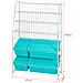 Scaffale Bianco Portagiochi Libreria Bambini 4 Scatole In Blu Con Coperchio Kmb07-b - Foto miniatura 2