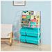 Scaffale Bianco Portagiochi Libreria Bambini 4 Scatole In Blu Con Coperchio Kmb07-b - Foto miniatura 1