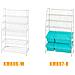 Scaffale Bianco Portagiochi Libreria Bambini 4 Scatole In Blu Con Coperchio Kmb07-b - Foto miniatura 8