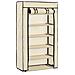 Scarpiera Con Rivestimento In Tessuto Crema 58x28x106 Cm - Foto miniatura 4
