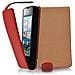 Custodia Compatibile Con Ascend Y300 In Rosso Cremisi - Coperchio Protettivo In Design Flip Realizzato In Similpelle Testurizzata - Foto miniatura 3