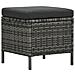Set Divani Da Giardino 4 Pz Con Cuscini In Polyrattan Grigio - Foto miniatura 6