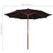 Ombrellone Con Palo In Legno 300x258 Cm Nero - Foto miniatura 9