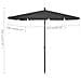 Ombrellone da Giardino con Palo 210x140 cm Antracite - Foto miniatura 5