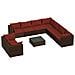 Set Divani Da Giardino 10 Pz Con Cuscini In Polyrattan Marrone - Foto miniatura 1