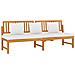 Dormeuse Con Cuscino Crema 200x60x75cm Legno Massello Di Acacia - Foto miniatura 3