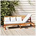 Dormeuse Con Cuscino Crema 200x60x75cm Legno Massello Di Acacia - Foto miniatura 1