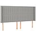 Testiera A Led Grigio Chiaro 203x16x118/128 Cm In Tessuto - Foto miniatura 3