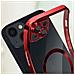 Cover Magsafe Per Iphone 13 Silicone Protezione Fotocamera Bordo Cromato Rosso - Foto miniatura 5