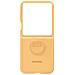 Case With Ring Originale Per Samsung Galaxy Z Flip5 In Silicone Apricot - Foto miniatura 3