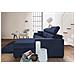 Divano Fisso Marica, Divano Ad Angolo, 100% Made In Italy, Sofà Soggiorno Con Chaise Longue, In Tessuto Imbottito - Penisola Contenitore Destra, Con Braccioli Standard, Cm 280x95h85, Blu - Foto miniatura 4