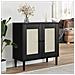 Credenza Senja Aspetto Rattan Nero 80x35x80 Cm Massello Pino - Foto miniatura 1
