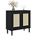 Credenza Senja Aspetto Rattan Nero 80x35x80 Cm Massello Pino - Foto miniatura 3