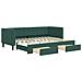 Divano Letto Estraibile Cassetti Verde Scuro 80x200cm Velluto - Foto miniatura 1