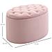 Pouf Contenitore Ovale Imbottito E Trapuntato In Velluto, 71x52x42cm, Rosa - Foto miniatura 3