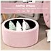 Pouf Contenitore Ovale Imbottito E Trapuntato In Velluto, 71x52x42cm, Rosa - Foto miniatura 4