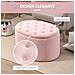 Pouf Contenitore Ovale Imbottito E Trapuntato In Velluto, 71x52x42cm, Rosa - Foto miniatura 5