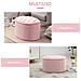 Pouf Contenitore Ovale Imbottito E Trapuntato In Velluto, 71x52x42cm, Rosa - Foto miniatura 6