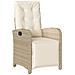 Sedia Reclinabile Da Giardino Con Poggiapiedi Beige Polyrattan - Foto miniatura 1