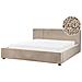 Letto Matrimoniale Tessuto Bouclé Tortora 180 X 200 Cm Mirande - Foto miniatura 2