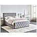 Letto Contenitore Tessuto Amiens 140 X 200 Cm Grigio Chiaro - Foto miniatura 1
