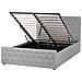 Letto Contenitore Tessuto Amiens 140 X 200 Cm Grigio Chiaro - Foto miniatura 3