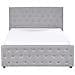 Letto Contenitore Tessuto Amiens 140 X 200 Cm Grigio Chiaro - Foto miniatura 6