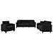 Set Divani 3 pz con Cuscini Nero in Tessuto Microfibra - Foto miniatura 1