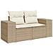 Set Divano da Giardino  9 Pezzi con Cuscini Polyrattan Beige, Set Tavolo da Giardino  3 Pezzi con Cuscini Polyrattan Beige - Foto miniatura 6