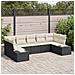 Set Divano da Giardino 7 Pezzi con Cuscini Nero Polyrattan - Foto miniatura 2