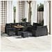 Set Divano da Giardino con Cuscini da 13 Pezzi Nero Polyrattan Acacia, Divano da Giardino 2 Posti con Storage & Cuscini Nero Polyrattan, Set Tavolo da Giardino con Cuscini da 3 Pezzi Nero Polyrattan Acacia - Foto miniatura 2
